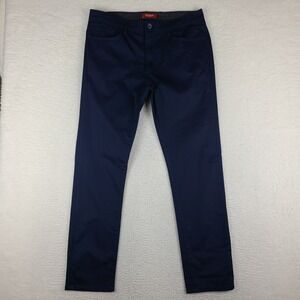 Guess Pants Mens 36x32 Blue Navy Slim Straight Cotton Chino Khakis *